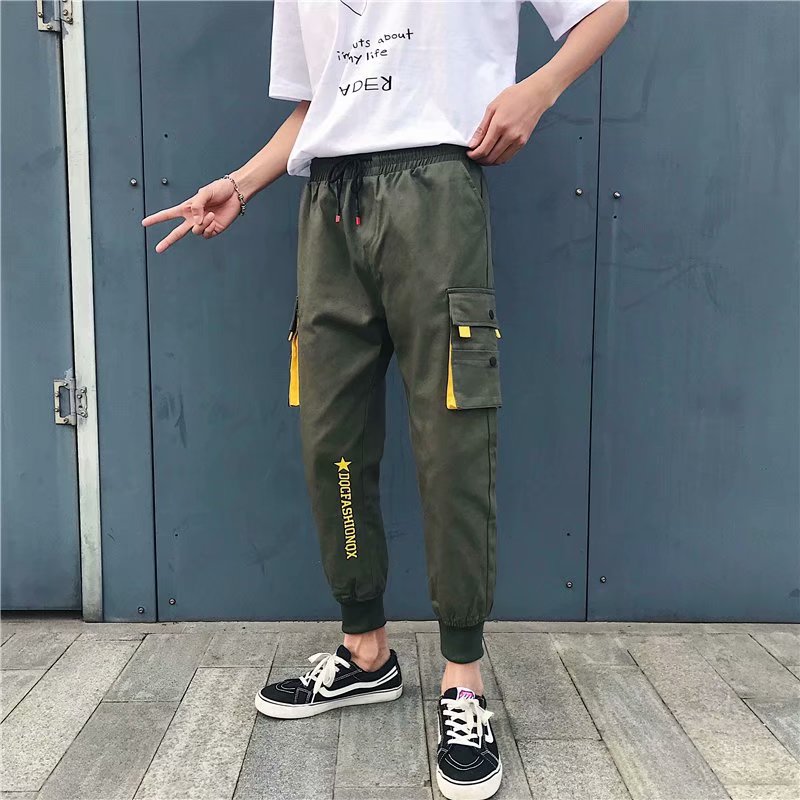 2021春夏季男装ins超火日系工装裤大码宽松男士直筒休闲裤K0129,男装休闲裤,星座1703A