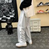 排扣裤子男夏季潮流百搭运动直筒宽松直筒卫裤休闲裤K4030-P25，男装休闲裤，星座1703A