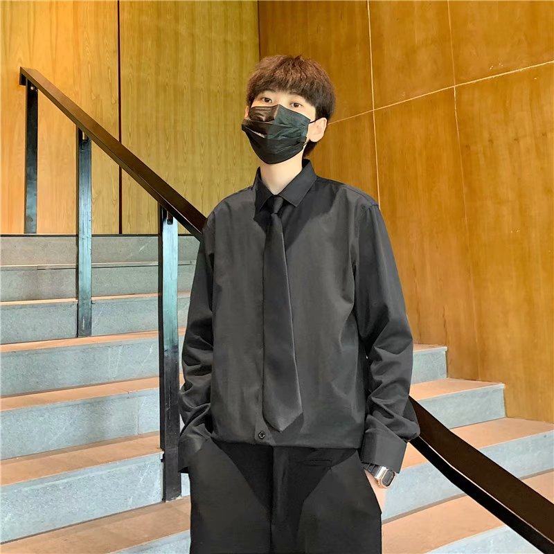 2021秋装男士商务休闲纯色长袖衬衫职业装免烫白衬衣男5618A-P15,男装衬衫,星座1703A