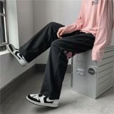 K1158-P35日系2021潮牌男生百搭休闲裤字母印花秋薄款九分裤，男装牛仔裤，星座1703A