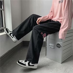 K1158-P35 日系2021潮牌男生百搭休闲裤字母印花秋薄款九分裤图片