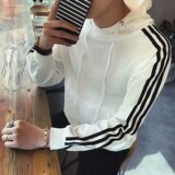 连帽三杠白