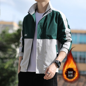 冬装加棉加厚工装夹克男日系大码潮男个性撞色保暖外套9335JR-P50,潮流穿搭锁链图片