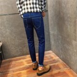 K01-P16主推款男士休闲牛仔裤潮流纯蓝色修身小脚裤长裤子青少年，男装牛仔裤，星座1703A