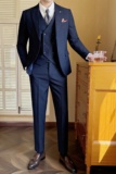 2025新款双开叉西服套装结婚商务休闲男西装三件套SJT97-P290，男装西服，电商D326B（原电商D310-1）