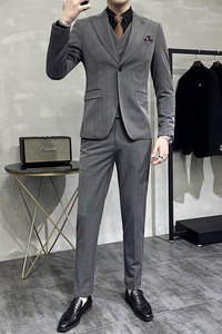 长期款 到6XL 双开叉西服套装宴会礼服 男西装三件套 SJT41-P280图片