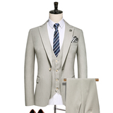 秋西服套装修身礼服商务休闲男西装三件套浅绿A52-P280，男装西服套装，电商D326B（原电商D310-1）