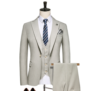 秋西服套装修身礼服 商务休闲男西装三件套 浅绿 A52-P280,男装西服套装,电商D326B（原电商D310-1）