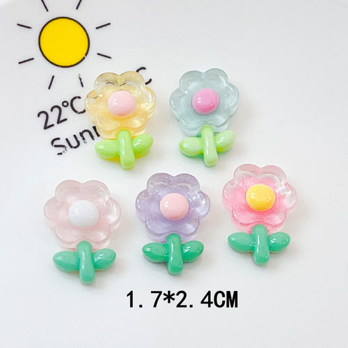 透明叶子花朵树脂配件批发