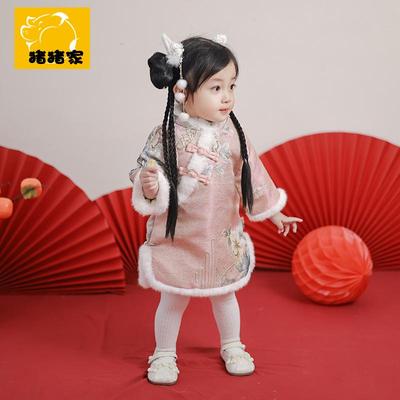 女宝宝加绒公主裙连衣裙