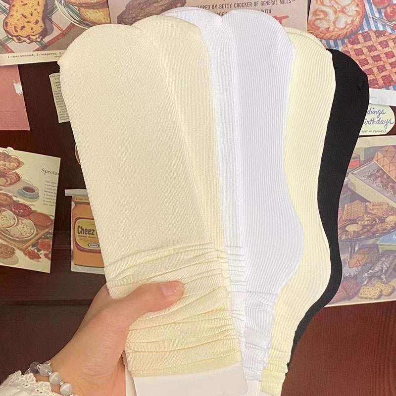 白色天鹅绒冰冰ins春秋小腿袜子