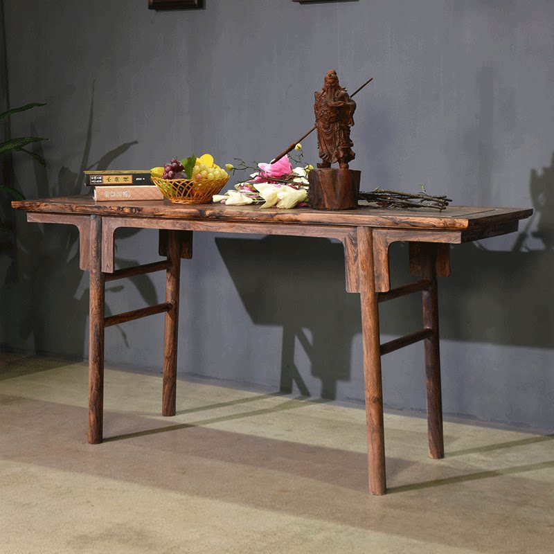 越南大叶黄花梨木条案中式实木案台供桌虎斑木明式条几神台长画案