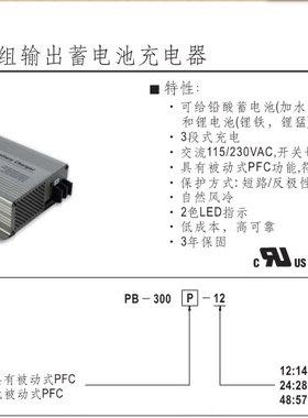 明纬授权 台湾明纬PB-300N-24/12/48 MEANWELL  LED DRIVER power