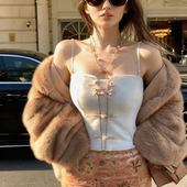 黑金丝绒背心吊带女 新中式 地球店 晚鸢