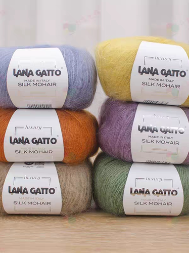 意大利进口毛线Lana Gatto 真丝海毛25真丝75小马海25克一团现货