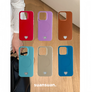 suansuan秋冬高级时髦低饱和度彩色磁吸全包磨砂手机壳适用iPhone17promax苹果16防摔15保护套个性 14小众原创