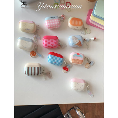 一头蒜蒜|韩风ins可爱少女心合集~小清新卡通吊坠无线耳机套适用苹果AirPodspro无线蓝牙耳机2/3代保护壳防摔