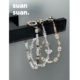 suansuan原创设计水晶轻奢高级璀璨闪耀串珠手机链条小众挂件时尚