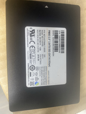 三星固态硬盘PM883 3.84T服务器零售版本 SATA接口 2.5寸 TLC颗粒