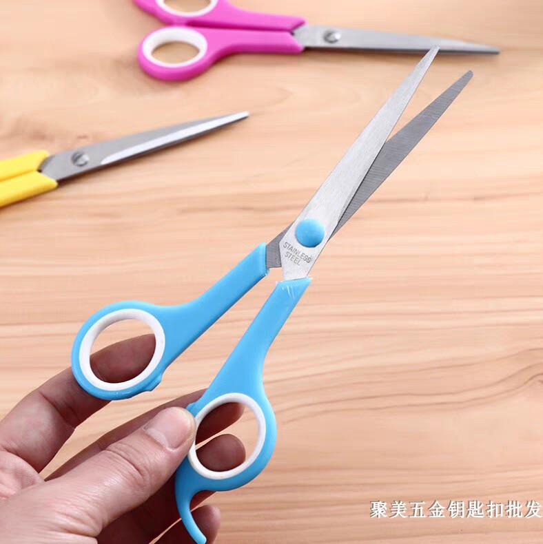 컬러 핸들 사무실 가위 종이 절단 수제 스테인레스 스틸 가위 대형 학생 문구 가정용 작은 가위