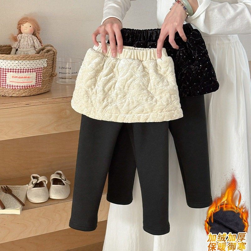 儿童裤子女童打底裤加绒加厚一体绒冬季小女孩裙裤假两件时尚洋气,童装/婴儿装/亲子装,裤子,淘宝优惠券,粉丝福利购,淘宝优惠卷