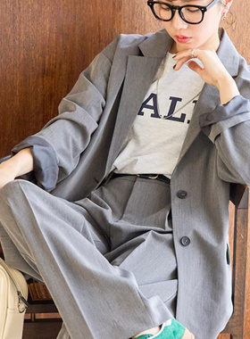 freaks store25年秋冬新款宽松廓形悬垂休闲日潮简约女式西服套装