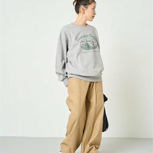 freaks store春款全棉反面正用高腰贝克休闲阔腿高腰女裤宽松新款