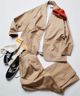 日潮freaks store春秋水洗廓版上衣阔腿裤cityboy休闲男西服套装