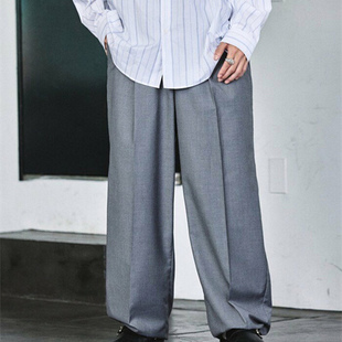 freaks store宽松休闲直筒tr西裤立体剪裁束脚裤廓形薄款春秋现货