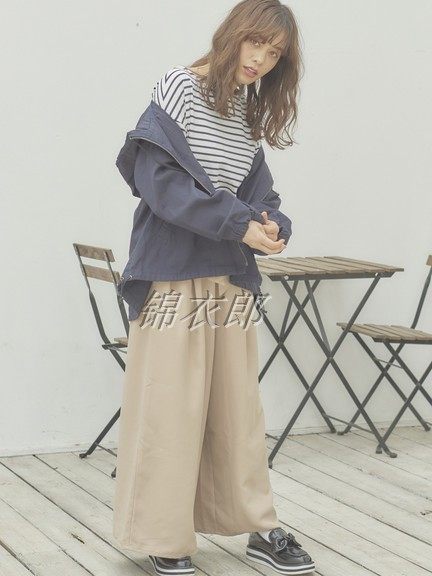 早春外贸日单新款阔腿宽松腰带休闲长裤ehyphen森女专柜同步