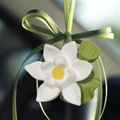 荷花汽车挂件车载香薰内饰莲花扩香石新车好运连连礼物后视镜