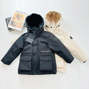 新款25M家儿童羽绒服男女装装工装户外加厚保暖外套宝宝冲锋衣冬
