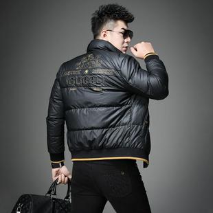 男士羽绒服冬季2025新款加厚保暖外套男款潮牌立领白鸭绒男装上衣