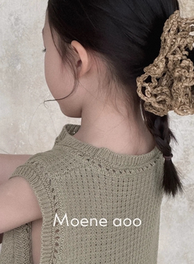 可可手工～儿童拉菲草枝蔓发饰大肠发圈气质高级氛围感头饰女ins