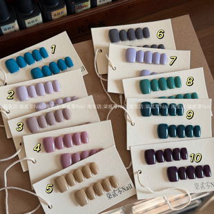 柒贰零Nail ins韩风短甲纯手工穿戴甲成品可拆卸显白美甲 秋冬新款