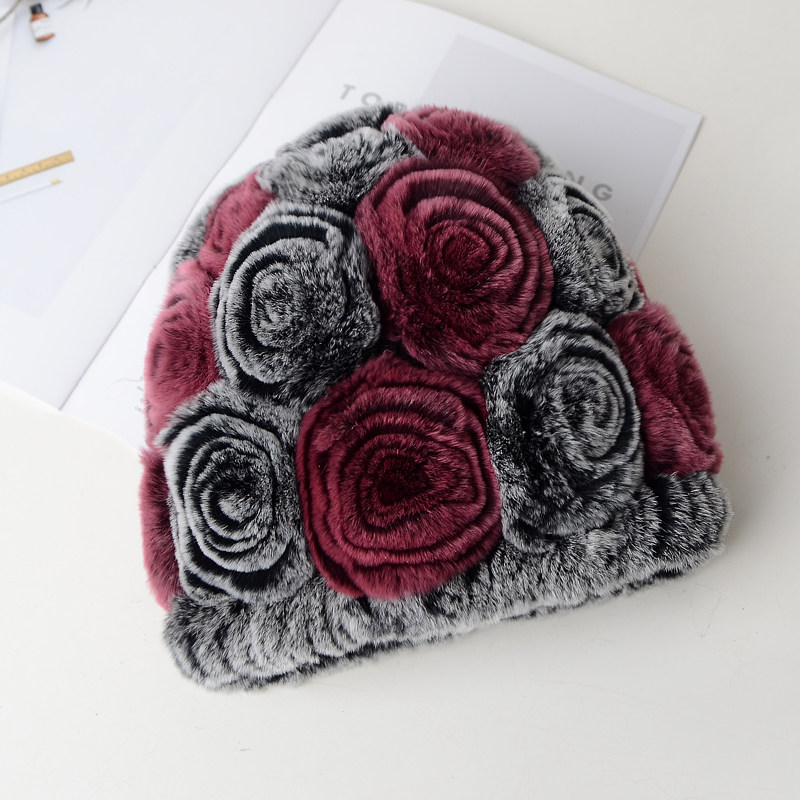韩版獭兔毛皮草圆顶帽女冬季保暖时尚妈妈双层毛线加厚玫瑰花帽子,服饰配件/皮带/帽子/围巾,帽子,淘宝优惠券,粉丝福利购,淘宝优惠卷