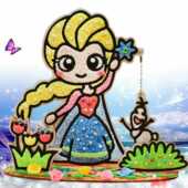 大号3D雪花泥珍珠泥彩泥立体木板画diy亲子填色益智手工玩具套装