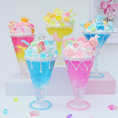 新品 儿童diy手工制作奶油胶材料包仿真甜品冰淇淋玩具 水晶果汁杯