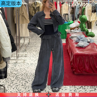 衬衫 翻领复古做旧针织吊带背心单排扣短裤 外套女 新款 定制2026春季