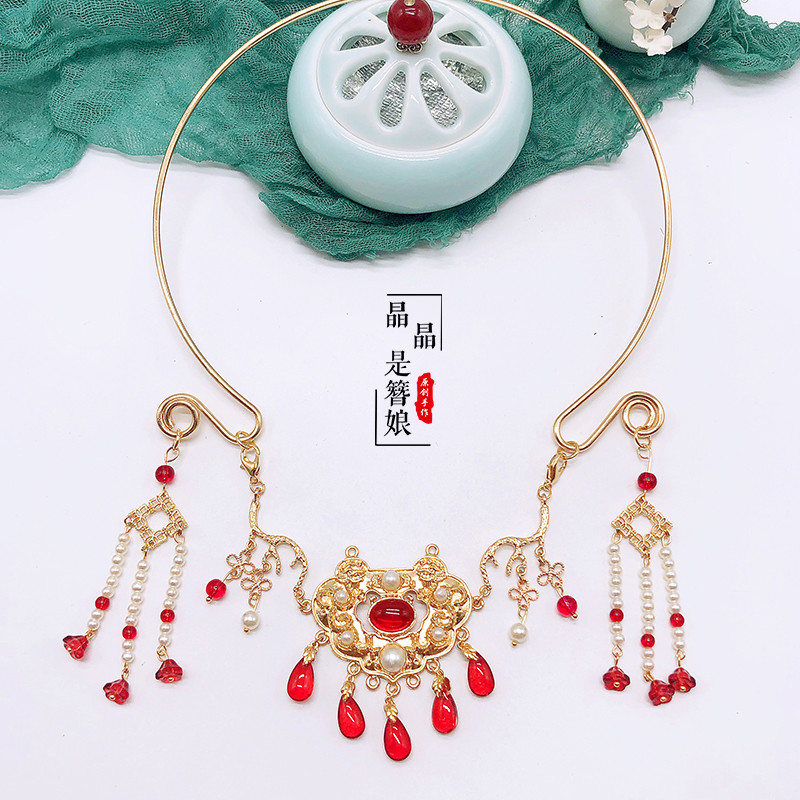 璎珞项圈晶晶原创古风项链铜女