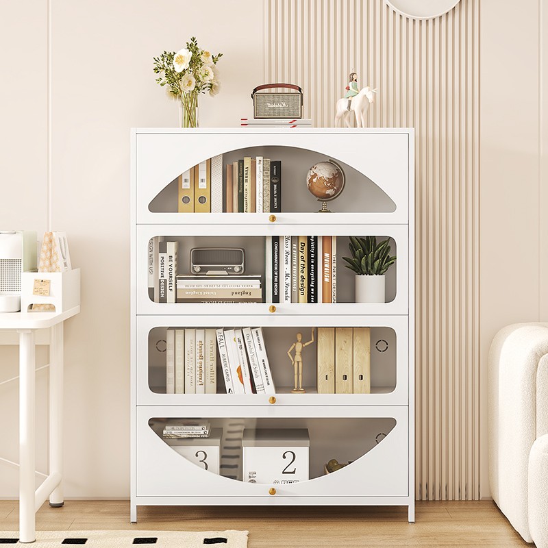 钢制书柜带玻璃门展示柜客厅2024