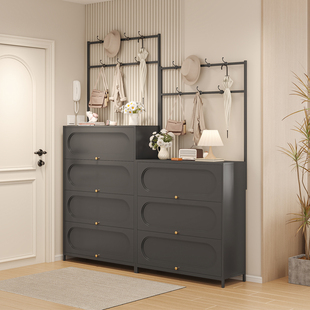 鞋柜挂衣架一体家用门口新款2024爆款多层鞋帽架大容量用入户鞋架