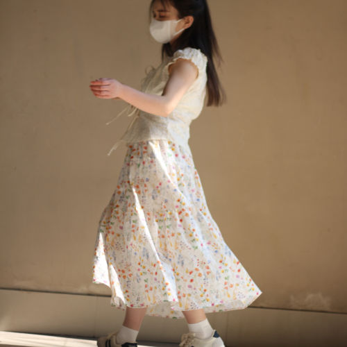小个子半身裙碎花蛋糕裙夏新款