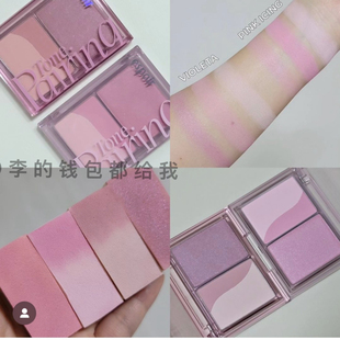 闪光脸颊# 韩国艾丝珀Espoir三色渐变腮红修容高光多功能盘修饰