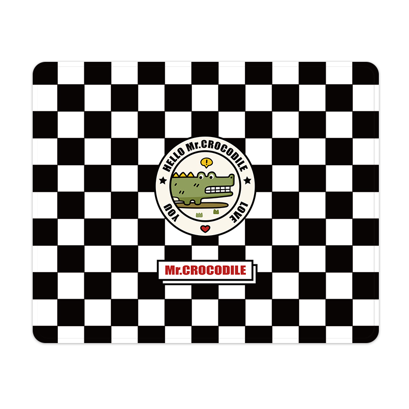 原装可爱鳄鱼布面锁边防滑鼠标垫