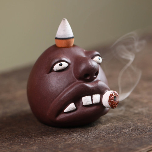 创意宜兴抽烟紫砂倒流香茶宠