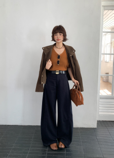 十三行XOXO99091秋款 配皮带 99108加绒深蓝深焙棕弯刀裤