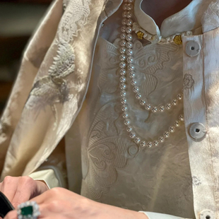 珍珠项链长款中国风新中式项链长款叠戴禅意珍珠项链配旗袍毛衣链