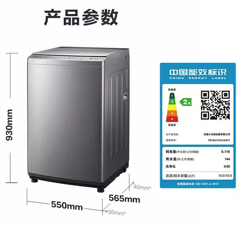 小.天鹅TB100VT615AWY全自动10公斤免清洗除菌租房家用波轮洗衣机