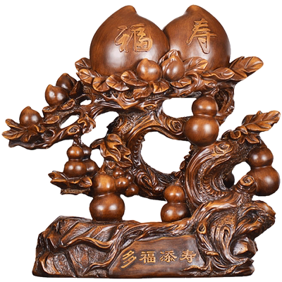 大寿桃葫芦工艺摆件送长辈爷爷